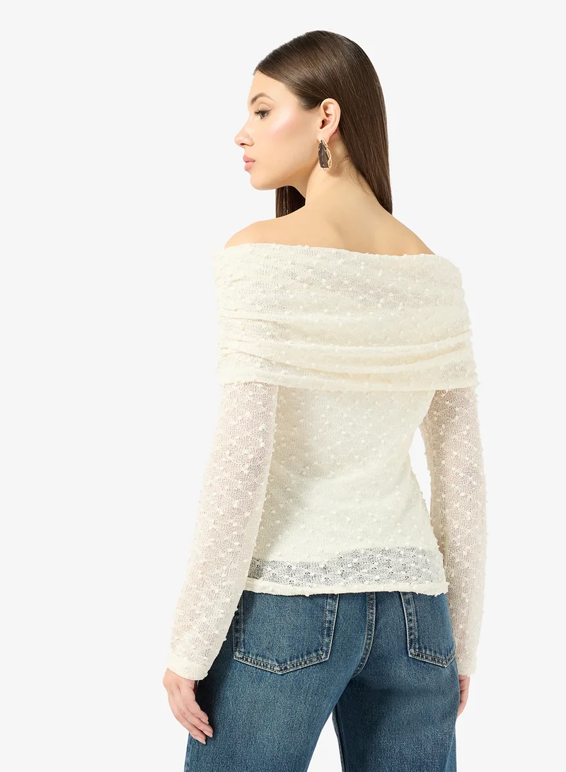 ايلا Lace Off Shoulder Top